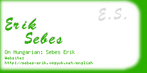 erik sebes business card